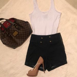 High waist sailor shorts